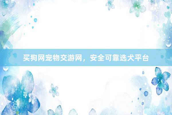 买狗网宠物交游网，安全可靠选犬平台